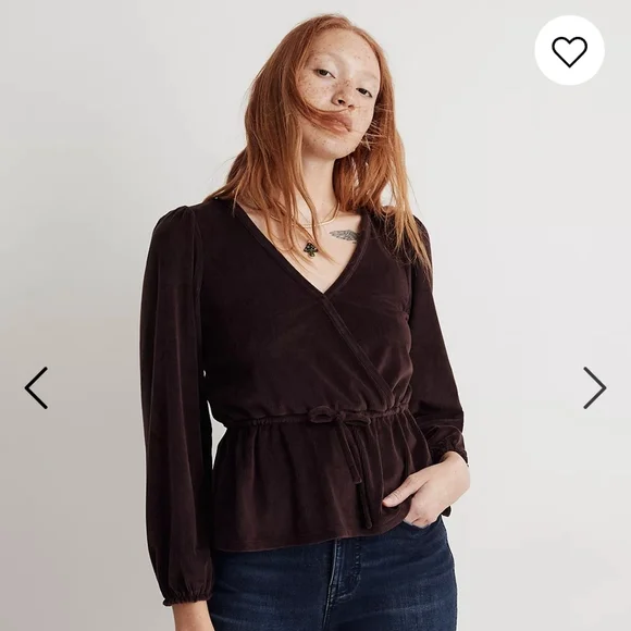 Madewell wrap top (warm sandstone aka pink) - Picture 2 of 3